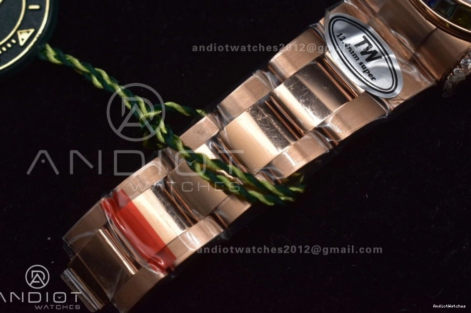 Crystal RG Classic Best YG Black Edition TWF on 116595RBOW A Bracelet Daytona 428 Rainbow Dial 0512